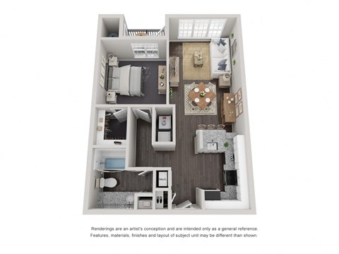 1 Bed1 Bath Floor Plan | 676 Sq. Ft. 1 Bed1 Bath Floor Plan | 676 Sq. Ft. at Willowest in Lindbergh, Atlanta